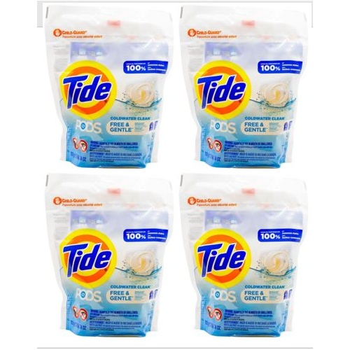 Tide Laundry Liquid Pods Free & Gentle 31pack 4 piece in box-ctn