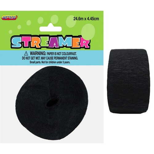 Crepe Streamer Midnight Black 1 x 24m (81ft)