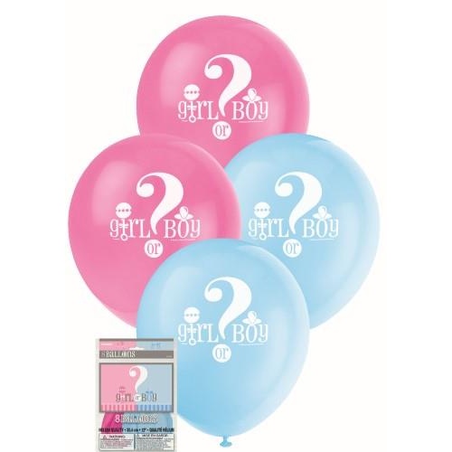 Baby Reveal 8 x 30cm (12") Printed Latex Balloons