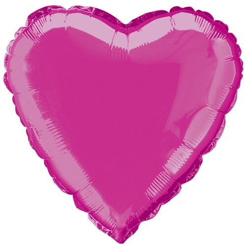  Bulk Hot Pink Heart 45cm (18") Foil Balloon 1pk