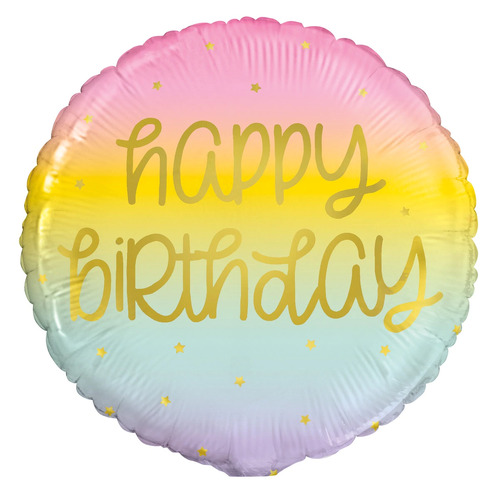 Happy Birthday (Pink-Yellow) Foil Balloon 45cm 18"