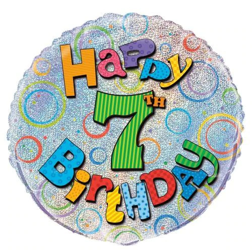 Happy 7th Birthday Foil Balloon 45cm 18"