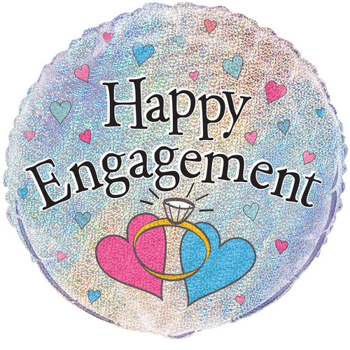 Happy Engagement 45cm (18") Foil Prismatic Balloon