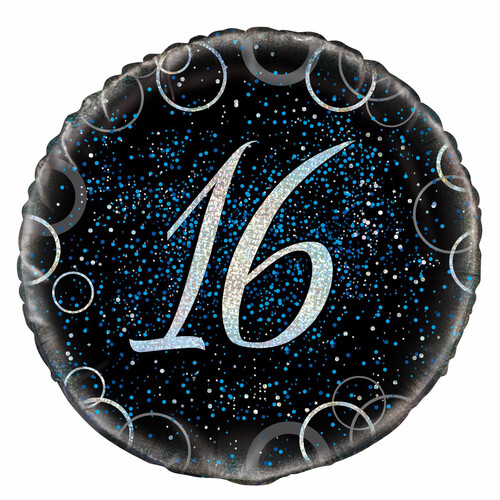 Glitz Blue 16th Birthday Foil Balloon 45cm