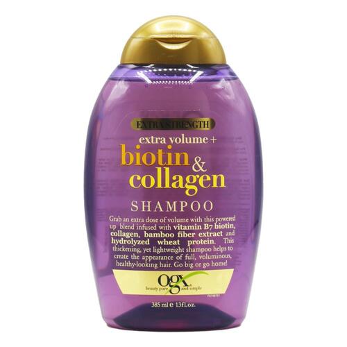 Ogx Extra Strength Extra Volume + Biotin & Collagen Shampoo For Fine Hair 385mL