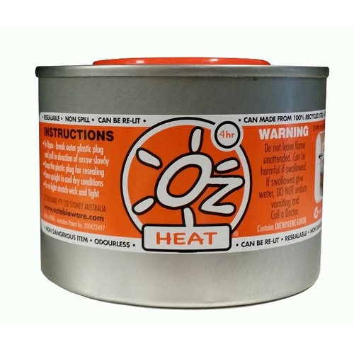 Oz Heat Gel Food Heating Fuel 4HR 145g CTN24