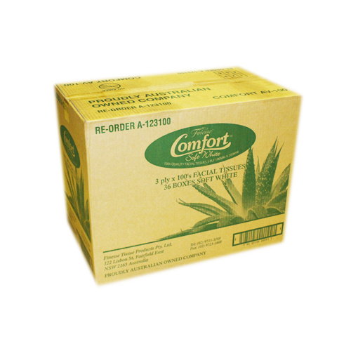 Finesse Comfort Soft White Facial Tissue 3PLY 100s 36pk Ctn