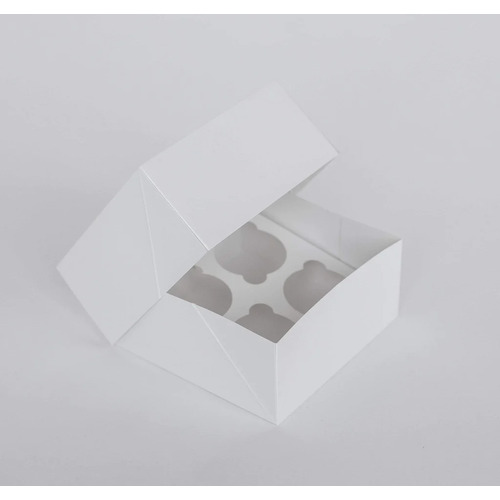 10 x Mondo White Cupcake Box 4 16.9cm (L) x 16.9cm (W) x 8.1cm (H)