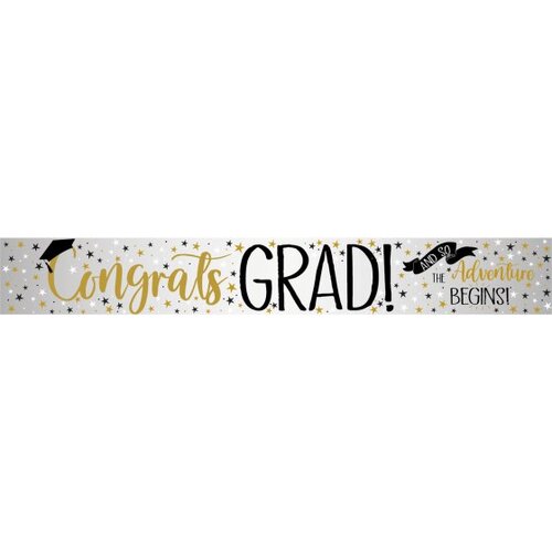 "Congrats Grad" Foil Banner 2.7m