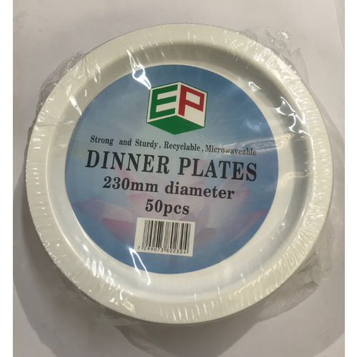 EP Dinner Plastic Plates 9" 230mm 500PC/CTN