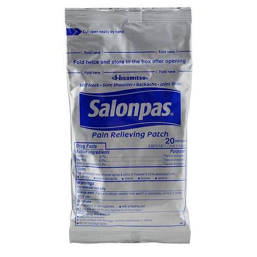 Hisamitsu Pain Relieving Salonpas Patch Made In Japan 20pk