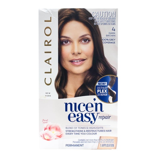 Clairol Permanent Hair Colour Nice N Easy 4 Dark Brown