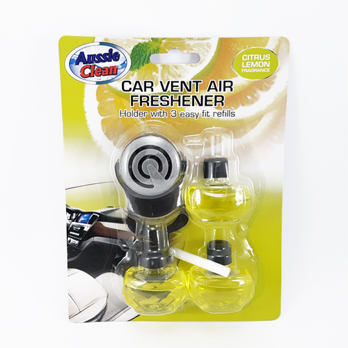 Aussie Clean Car Vent Air Freshener Citrus Lemon 3pk