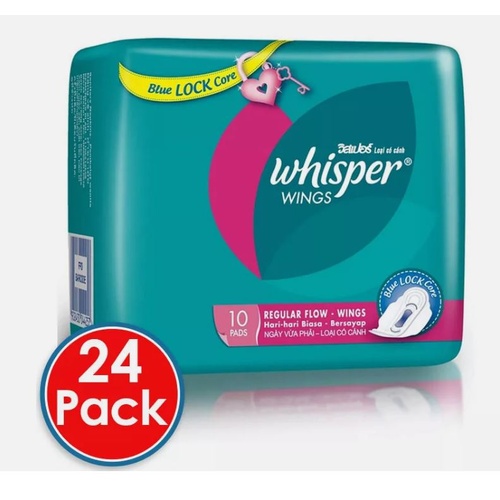 Whisper Wings Regular Pads 10PK x 24(CTN)