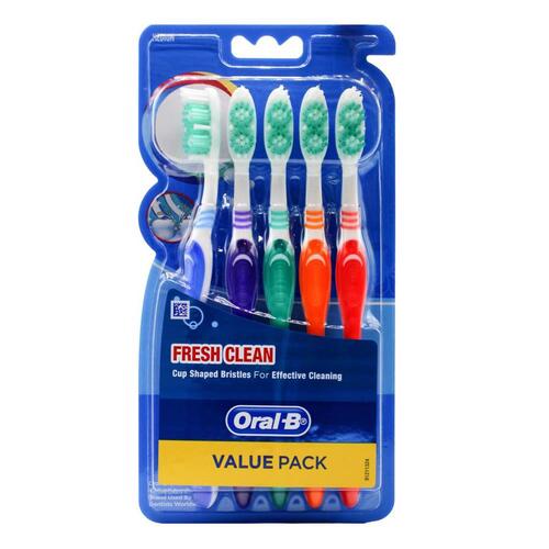 Oral-B Cup Shaped Fresh Clean Toothbrush Medium 5pk