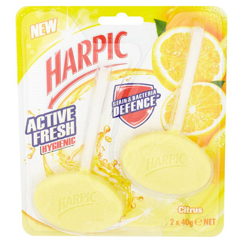 Harpic Active Fresh Hygienic Toilet Block Citrus Twin Pack 2 x 40g