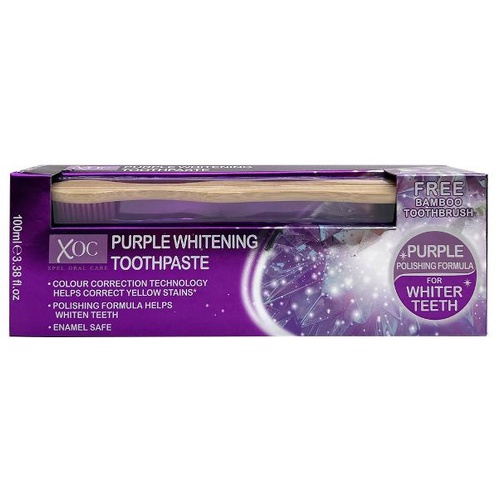 XOC Purple Toothpaste & Brush Set 100mL