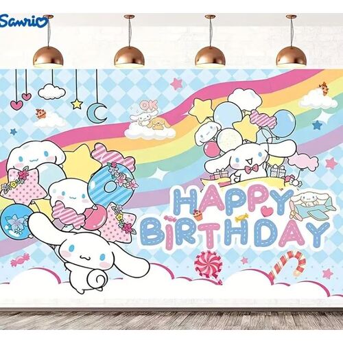 Sanrio Hello Kitty & Cinnamoroll Birthday Party Backdrop Banner 60cm x 90cm