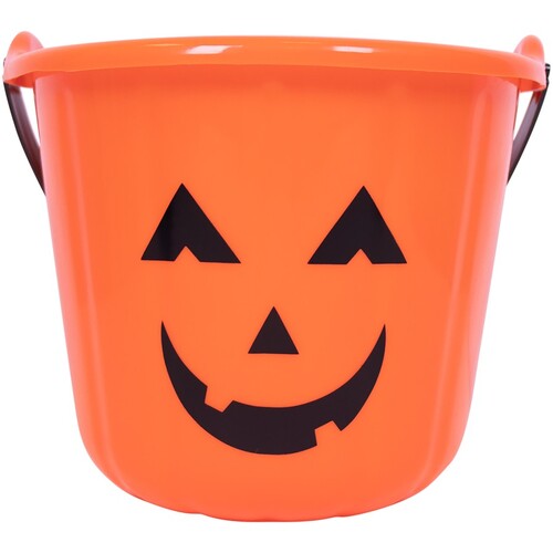 Halloween Plastic Treat Bucket - Orange