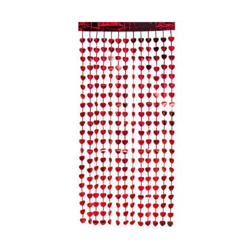 Red Heart Metallic Curtain 200x100cm 1PC 