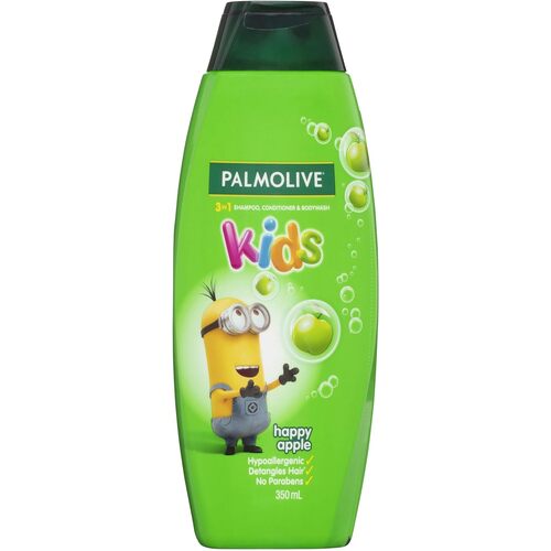 Palmolive Kids 3 in 1 Hair Shampoo, Conditioner & Body Wash Minions Happy Apple 350ml