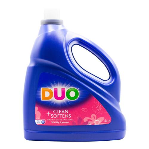 Duo Laundry Liquid Detergent 4L Wild Lily and Jasmine