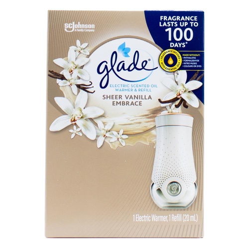 Glade Electric Scented Oil Warmer & Refill Sheer Vanilla Embrace 20ml