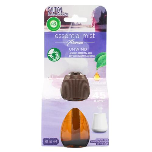 Airwick Essential Mist Refill Unwind 20ml With Jasmin Green Tea And Lotus Blossom Fragrance