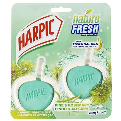 Harpic Active Fresh Hygienic Toilet Block Pine & Rosemary Twin Pack 2 x 40g