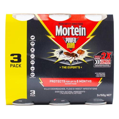 Mortein Power Gard Flea and Crawling Insect Control Bomb 150g x 3pk