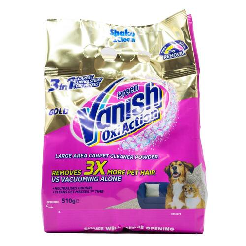 Vanish Oxi Action Gold 3 In 1 Carpet Cleaner Pet Messes 510g