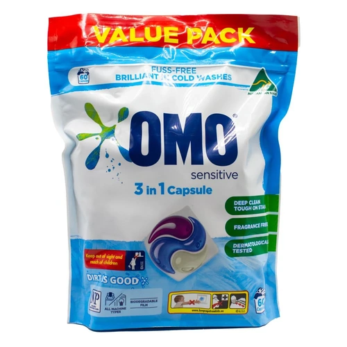 Omo Pk60 3 In 1 Capsules Sensitive Fragrance Free