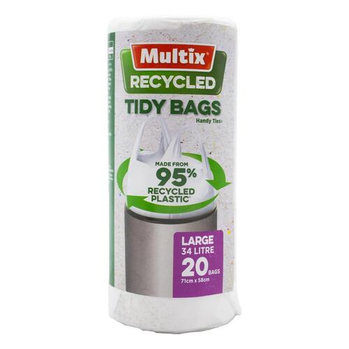 Multix Recycled Tidy Bags With Handles Large 20pk