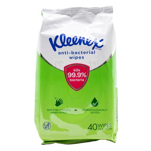 Kleenex Anti-Bacterial To-Go Wipes 40 Pack 20 x 15cm