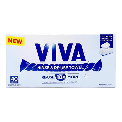 VIVA Paper Towel Rinse & Re-Use Paper Towel 40 Count