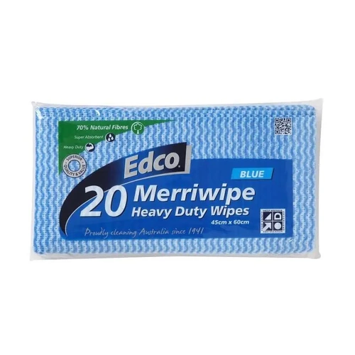 EDCO Merriwipe Heavy Duty Wipes 20pk Blue 