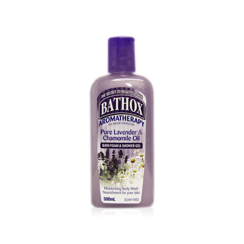 Bathox Shower Gel & Bath Foam Pure Lavender & Chamomile Oil 500ml