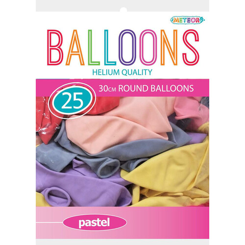 Pastel Assorted Latex Balloon 30cm 25PK - MFBT-2600