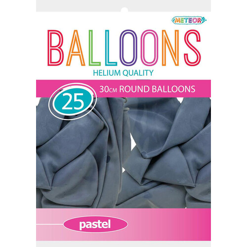Grey Pastel Macaron Balloons 30cm 25pk