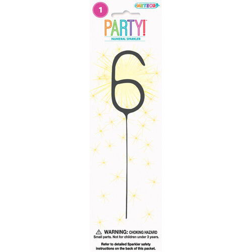 Number 6 Sparkler Candle 1PC