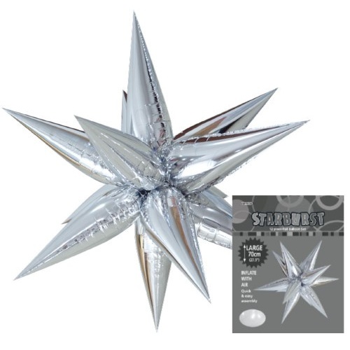 Glitz Starburst Silver 70cm