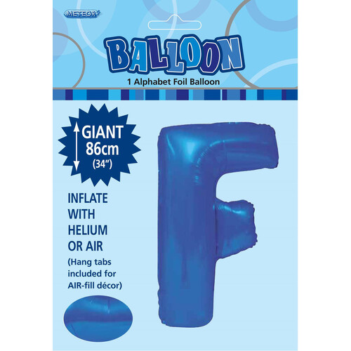 Royal Blue "F" Alphabet Foil Balloon 86cm (34")