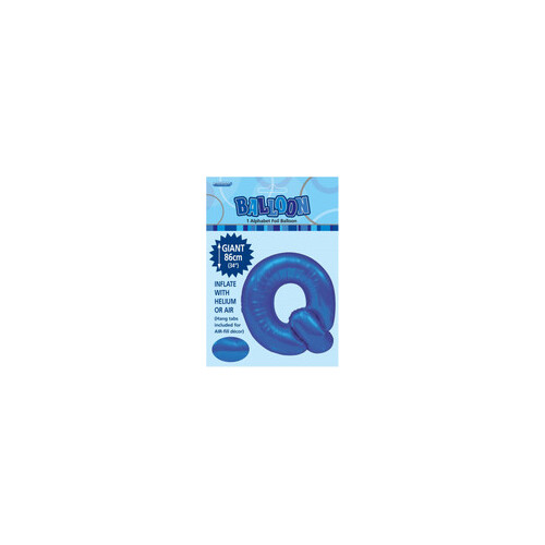 Royal Blue "Q" Alphabet Foil Balloon 86cm (34")