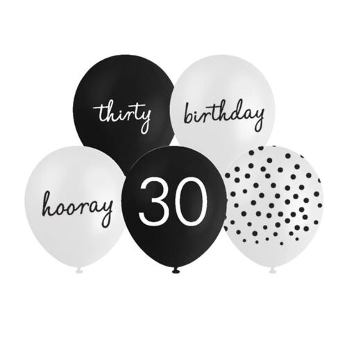 30TH Birthday Assorted Balloon 30cm 10PK