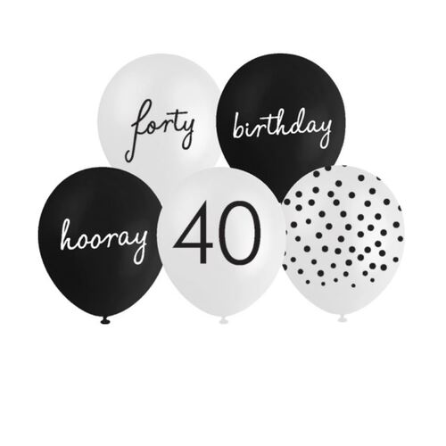 40TH Birthday Assorted Balloon 30cm 10PK