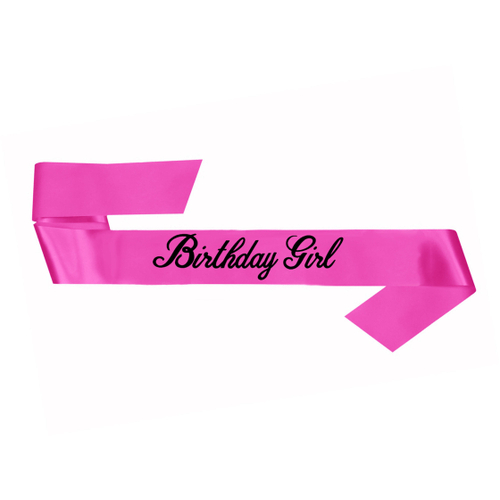 "Birthday Girl" Sash - Pink & Black