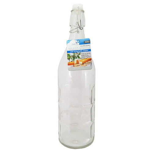 DuraChef Glass Bottle With Swing Bottle Stopper 1Lt