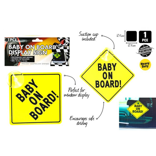Baby On Board Display Sign 12.5cm x 12.5cm