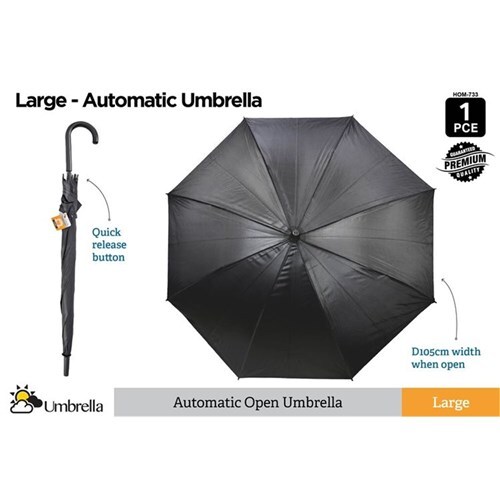 1pc Black Umbrella- 83cm x 105cm