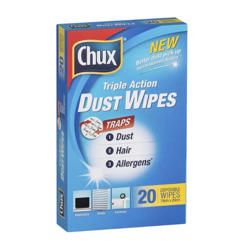 Chux Triple Action Dust Wipes 20 Wipes